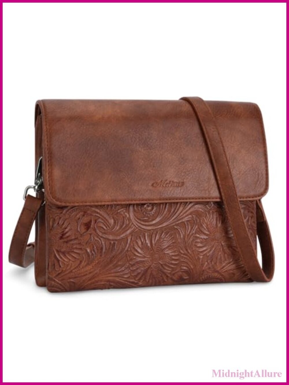 Vegan Leather Crossbody Bag Cell Phone Purse Adjustable Strap